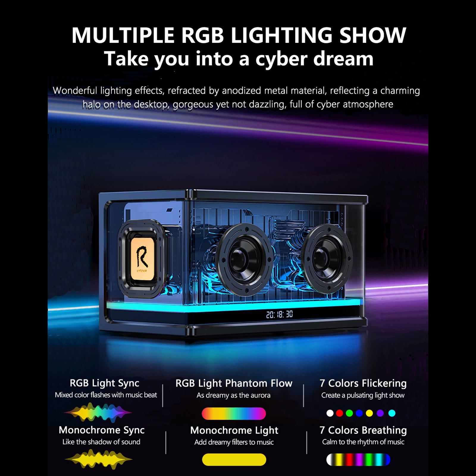 JOYIDEAVA Bluetooth Speaker 40W Ultra Heavy Bass Speaker